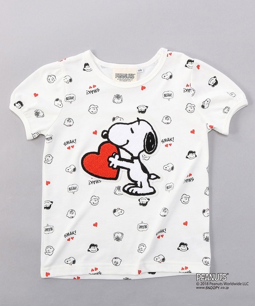 Sleepy Snoopy スリーピースヌーピー の Snoopy スヌーピーパフスリーブtシャツ ジュニアサイズ150 160cm Tシャツ カットソー Wear
