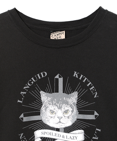 Candy Stripper（キャンディストリッパー）の「LANGUID KITTEN Tシャツ（Tシャツ/カットソー・レディース・ホワイト/ブラック/ネイビー/ピンク・2/3）」の5枚目の写真