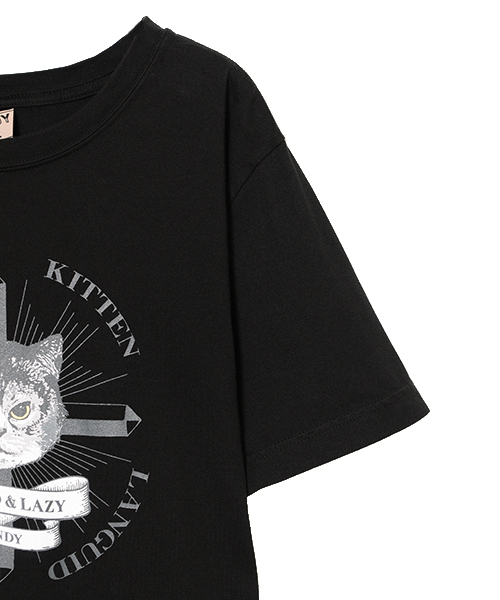 Candy Stripper（キャンディストリッパー）の「LANGUID KITTEN Tシャツ（Tシャツ/カットソー・レディース・ホワイト/ブラック/ネイビー/ピンク・2/3）」の7枚目の写真
