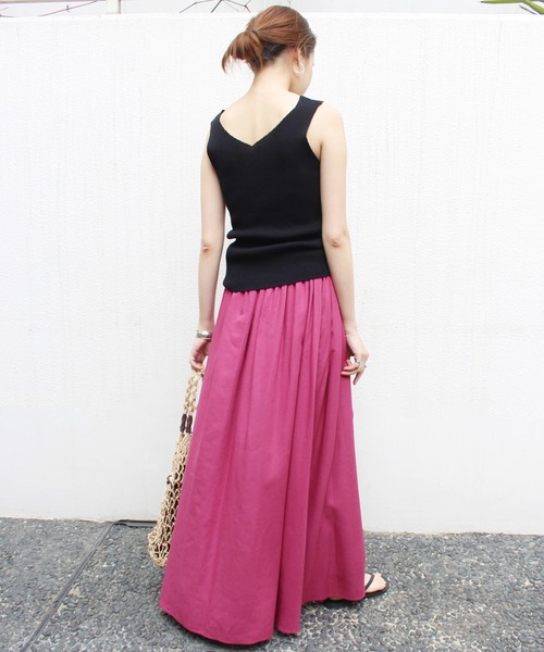 SLOBE IENA（スローブイエナ）の「コットンリブタンクニット◆（ニット/セーター・レディース・ホワイト/ブラック/サックスブルー/ピンク・FREE）」の13枚目の写真