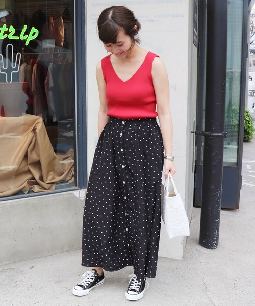 SLOBE IENA（スローブイエナ）の「コットンリブタンクニット◆（ニット/セーター・レディース・ホワイト/ブラック/サックスブルー/ピンク・FREE）」の17枚目の写真