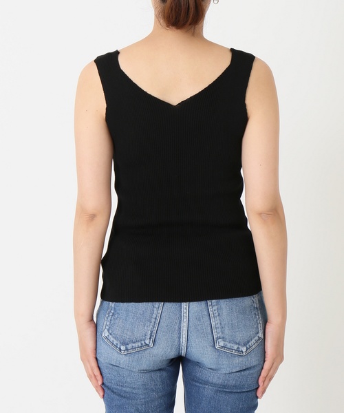 SLOBE IENA（スローブイエナ）の「コットンリブタンクニット◆（ニット/セーター・レディース・ホワイト/ブラック/サックスブルー/ピンク・FREE）」の10枚目の写真