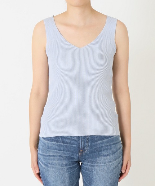 SLOBE IENA（スローブイエナ）の「コットンリブタンクニット◆（ニット/セーター・レディース・ホワイト/ブラック/サックスブルー/ピンク・FREE）」の11枚目の写真