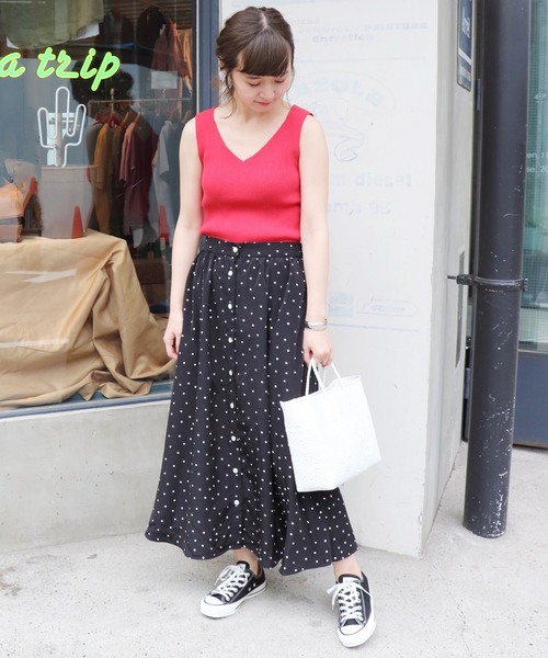 SLOBE IENA（スローブイエナ）の「コットンリブタンクニット◆（ニット/セーター・レディース・ホワイト/ブラック/サックスブルー/ピンク・FREE）」の8枚目の写真