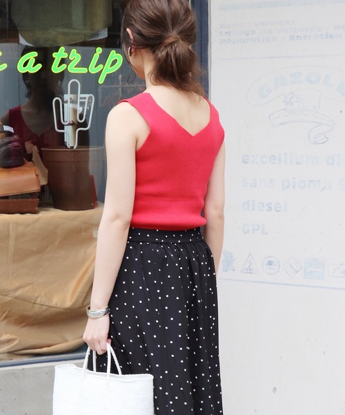 SLOBE IENA（スローブイエナ）の「コットンリブタンクニット◆（ニット/セーター・レディース・ホワイト/ブラック/サックスブルー/ピンク・FREE）」の20枚目の写真