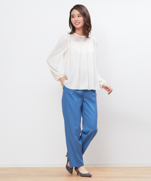 DESIGNWORKS（デザインワークス）の「リバーレースブラウス（シャツ/ブラウス・レディース・ネイビー/オフホワイト/ピンクベージュ・38）」の11枚目の写真