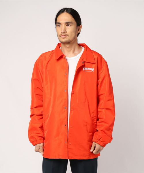 THRASHER（スラッシャー）の「HOMETOWN COACH JACKET/スラッシャー コーチジャケット ユニセックス バックプリント（ナイロンジャケット・メンズ・ブラック/ブルー/グリーン/マルーン/ベージュ/オレンジ・SMALL/MEDIUM/LARGE/X-LARGE）」の10枚目の写真