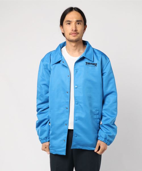 THRASHER（スラッシャー）の「HOMETOWN COACH JACKET/スラッシャー コーチジャケット ユニセックス バックプリント（ナイロンジャケット・メンズ・ブラック/ブルー/グリーン/マルーン/ベージュ/オレンジ・SMALL/MEDIUM/LARGE/X-LARGE）」の4枚目の写真