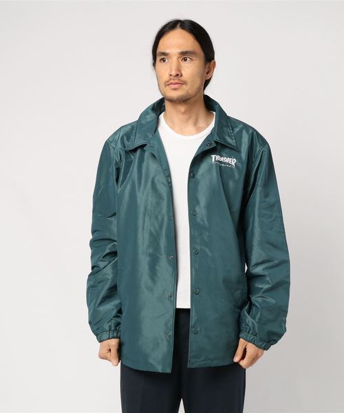 THRASHER（スラッシャー）の「HOMETOWN COACH JACKET/スラッシャー コーチジャケット ユニセックス バックプリント（ナイロンジャケット・メンズ・ブラック/ブルー/グリーン/マルーン/ベージュ/オレンジ・SMALL/MEDIUM/LARGE/X-LARGE）」の3枚目の写真