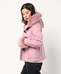 新品 rienda ファースリーブウールダッフルコート ロングコート 人気 S 新品 rienda ファースリーブウールダッフルコート ロングコート