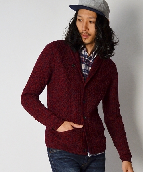 SHIPS(シップス)の「SC: ランダムアラン ショールカーディガン(カーディガン/ボレロ・メンズ・グレー/レッド/イエロー/ネイビー/オリーブ・SMALL/MEDIUM/LARGE/X-LARGE)」の5枚目の写真