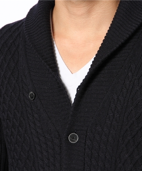 SHIPS(シップス)の「SC: ランダムアラン ショールカーディガン(カーディガン/ボレロ・メンズ・グレー/レッド/イエロー/ネイビー/オリーブ・SMALL/MEDIUM/LARGE/X-LARGE)」の10枚目の写真