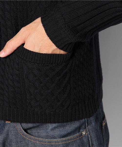 SHIPS(シップス)の「SC: ランダムアラン ショールカーディガン(カーディガン/ボレロ・メンズ・グレー/レッド/イエロー/ネイビー/オリーブ・SMALL/MEDIUM/LARGE/X-LARGE)」の11枚目の写真