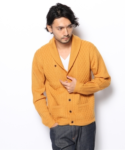 SHIPS(シップス)の「SC: ランダムアラン ショールカーディガン(カーディガン/ボレロ・メンズ・グレー/レッド/イエロー/ネイビー/オリーブ・SMALL/MEDIUM/LARGE/X-LARGE)」の15枚目の写真