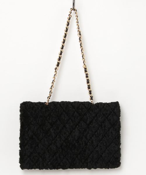 AMBIENT（アンビエント）の「ﾎﾞｱｷﾙﾃｨﾝｸﾞﾁｪｰﾝﾊﾞｯｸﾞ（ショルダーバッグ・レディース・ブラック/ベージュ・FREE）」の3枚目の写真