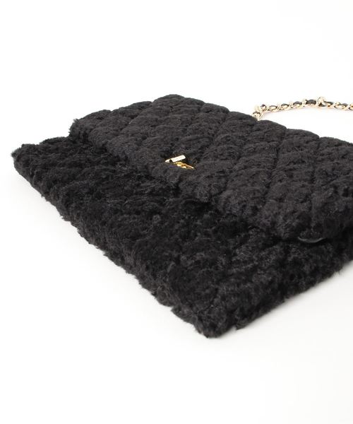 AMBIENT（アンビエント）の「ﾎﾞｱｷﾙﾃｨﾝｸﾞﾁｪｰﾝﾊﾞｯｸﾞ（ショルダーバッグ・レディース・ブラック/ベージュ・FREE）」の6枚目の写真