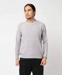 YANUK カシミア クルーネック ケーブルニット