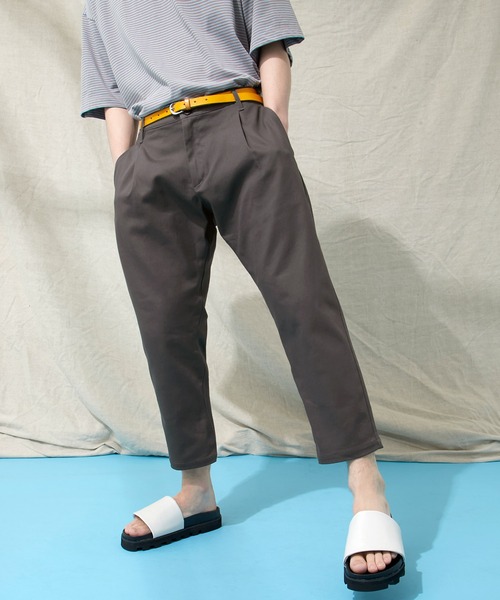 EMMA CLOTHES（エマクローズ）の「カツラギストレッチ1タックアンクルテーパードチノパンツ（チノパンツ・メンズ・ブラック/ベージュ/ネイビー/ブラウン系その他/ブルー系その他/チャコール/アイボリー/ダークブラウン・S/M/L）」の4枚目の写真