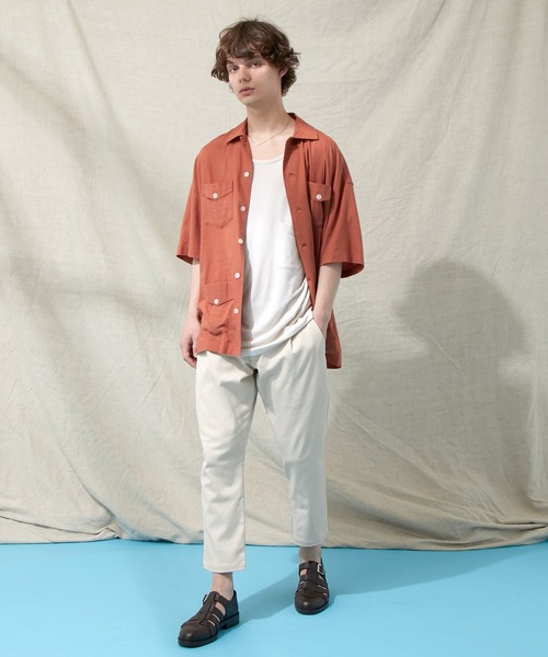 EMMA CLOTHES（エマクローズ）の「カツラギストレッチ1タックアンクルテーパードチノパンツ（チノパンツ・メンズ・ブラック/ベージュ/ネイビー/ブラウン系その他/ブルー系その他/チャコール/アイボリー/ダークブラウン・S/M/L）」の11枚目の写真