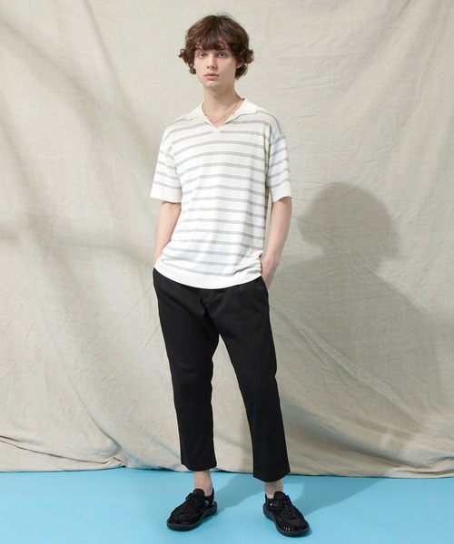 EMMA CLOTHES（エマクローズ）の「カツラギストレッチ1タックアンクルテーパードチノパンツ（チノパンツ・メンズ・ブラック/ベージュ/ネイビー/ブラウン系その他/ブルー系その他/チャコール/アイボリー/ダークブラウン・S/M/L）」の14枚目の写真