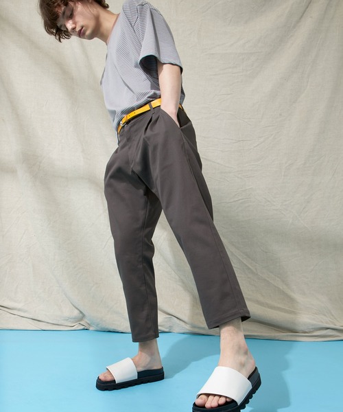 EMMA CLOTHES（エマクローズ）の「カツラギストレッチ1タックアンクルテーパードチノパンツ（チノパンツ・メンズ・ブラック/ベージュ/ネイビー/ブラウン系その他/ブルー系その他/チャコール/アイボリー/ダークブラウン・S/M/L）」の19枚目の写真