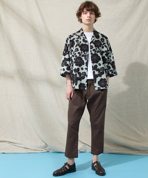 EMMA CLOTHES（エマクローズ）の「カツラギストレッチ1タックアンクルテーパードチノパンツ（チノパンツ・メンズ・ブラック/ベージュ/ネイビー/ブラウン系その他/ブルー系その他/チャコール/アイボリー/ダークブラウン・S/M/L）」の21枚目の写真