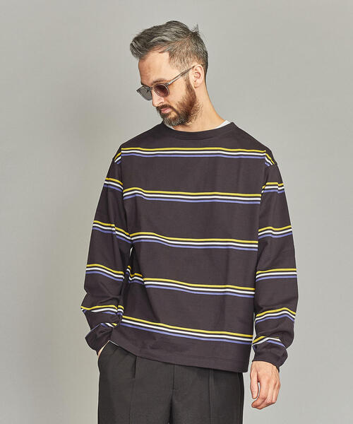 BEAUTY&YOUTH UNITED ARROWS(ビューティーアンドユースユナイテッドアローズ)の「BY ショーン ボーダー ロングアーム カットソー -MADE IN JAPAN- о(Tシャツ/カットソー・メンズ・ブラック/グレー・SMALL/MEDIUM/LARGE/X-LARGE)」の1枚目の写真