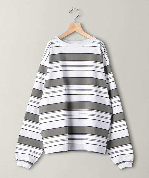 BEAUTY&YOUTH UNITED ARROWS(ビューティーアンドユースユナイテッドアローズ)の「BY ショーン ボーダー ロングアーム カットソー -MADE IN JAPAN- о(Tシャツ/カットソー・メンズ・ブラック/グレー・SMALL/MEDIUM/LARGE/X-LARGE)」の4枚目の写真