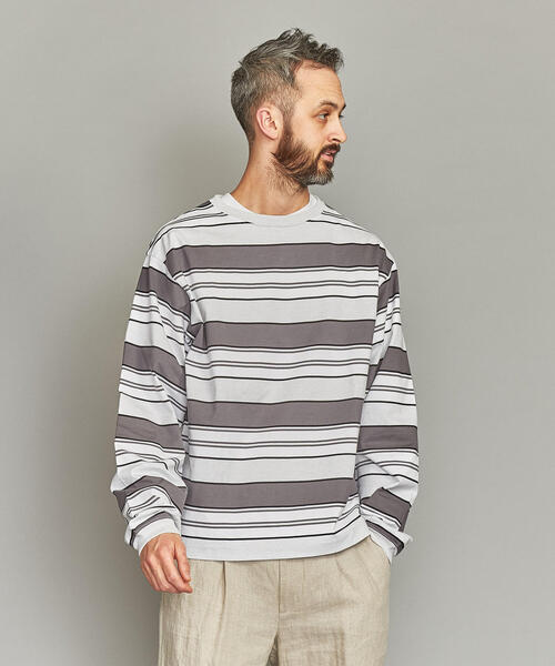 BEAUTY&YOUTH UNITED ARROWS(ビューティーアンドユースユナイテッドアローズ)の「BY ショーン ボーダー ロングアーム カットソー -MADE IN JAPAN- о(Tシャツ/カットソー・メンズ・ブラック/グレー・SMALL/MEDIUM/LARGE/X-LARGE)」の9枚目の写真