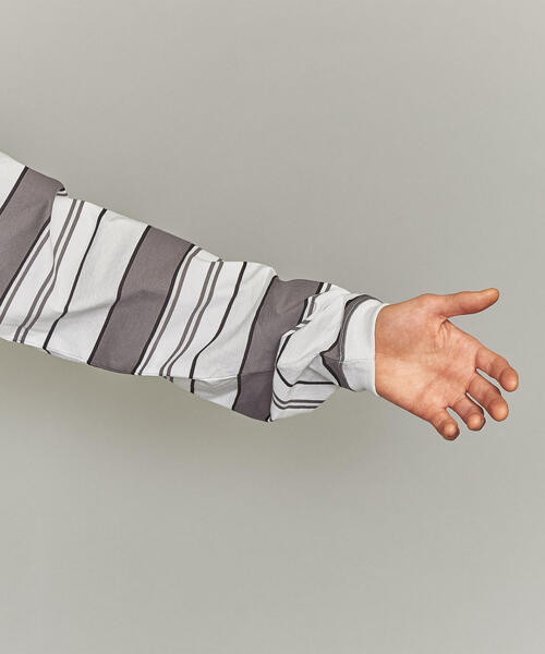 BEAUTY&YOUTH UNITED ARROWS(ビューティーアンドユースユナイテッドアローズ)の「BY ショーン ボーダー ロングアーム カットソー -MADE IN JAPAN- о(Tシャツ/カットソー・メンズ・ブラック/グレー・SMALL/MEDIUM/LARGE/X-LARGE)」の12枚目の写真