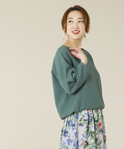 Tiara（ティアラ）の「麻調バルーンスリーブブラウス（シャツ/ブラウス・レディース・キャメル/オレンジ/グリーン/ネイビー・FREE）」の2枚目の写真