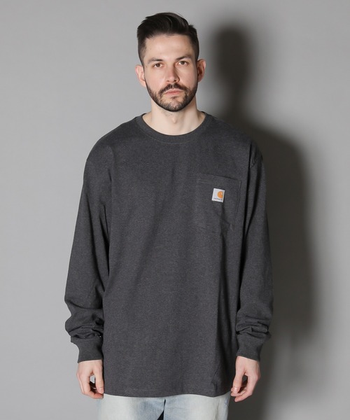 完売前に【carhartt】 ポケットロゴ ロンＴ Carhartt LSTEE/カーハート ポケット付きロゴ ロンT（Tシャツ