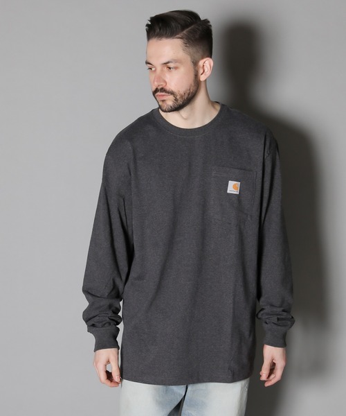 Carhartt LSTEE/カーハート ポケット付きロゴ ロンT（Tシャツ