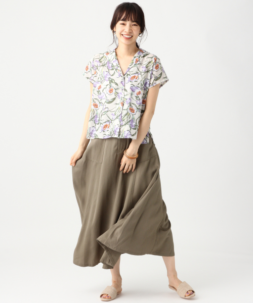 A part by（アパートバイ）の「PハナガラカイキンシャツSS  833583（シャツ/ブラウス・レディース・ブラック系その他/ホワイト系その他/ベージュ系その他・FREE）」の16枚目の写真