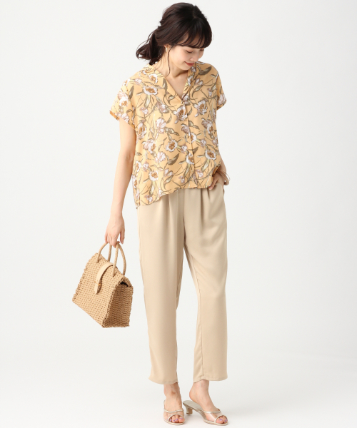 A part by（アパートバイ）の「PハナガラカイキンシャツSS  833583（シャツ/ブラウス・レディース・ブラック系その他/ホワイト系その他/ベージュ系その他・FREE）」の4枚目の写真