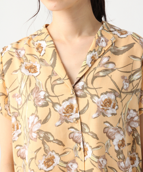 A part by（アパートバイ）の「PハナガラカイキンシャツSS  833583（シャツ/ブラウス・レディース・ブラック系その他/ホワイト系その他/ベージュ系その他・FREE）」の8枚目の写真