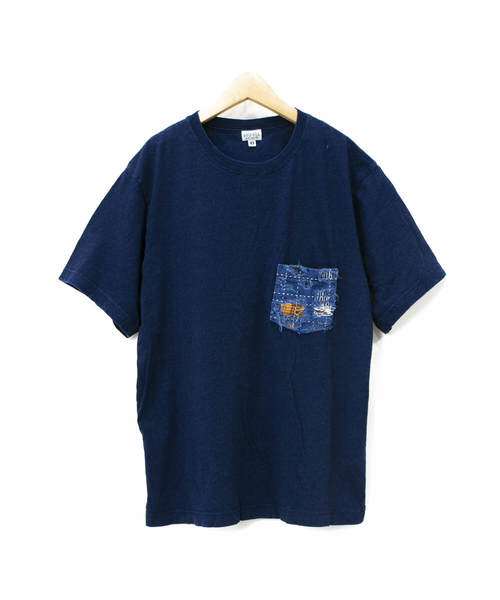 セール】AOZORA/アオゾラ 天竺 刺子パッチワーク ポケTEE W（Tシャツ 