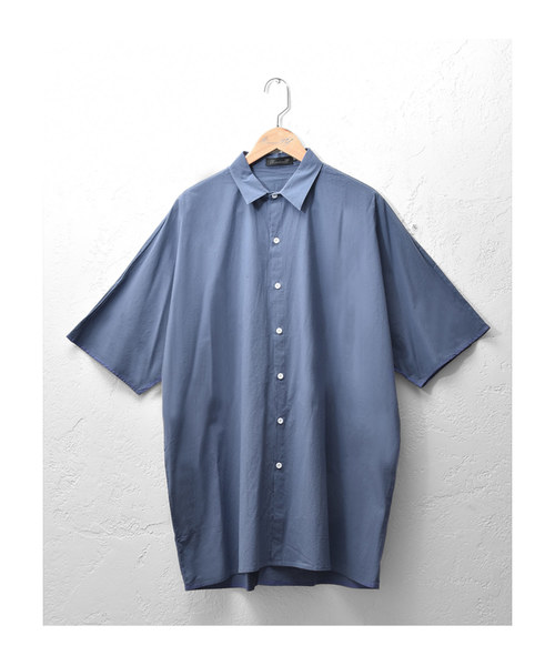 MinoriTY（マイノリティ）の「【MinoriTY】オーバーサイズドルマンスリーブ半袖シャツ メンズ 秋服 夏服 ロング丈 無地（シャツ/ブラウス・メンズ・ネイビー/ホワイト/ベージュ/ブラック/カーキ・L/M）」の17枚目の写真