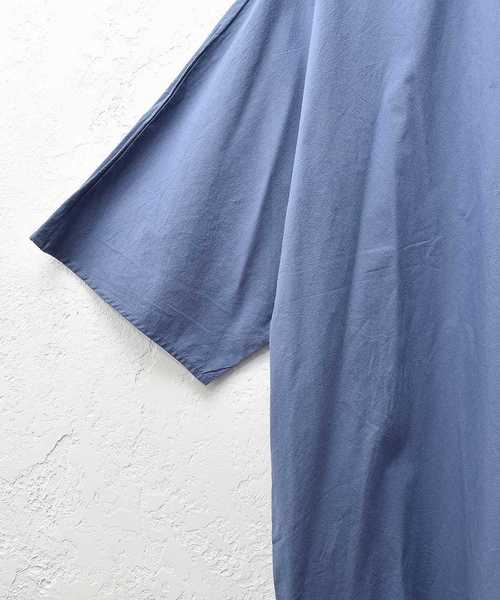 MinoriTY（マイノリティ）の「【MinoriTY】オーバーサイズドルマンスリーブ半袖シャツ メンズ 秋服 夏服 ロング丈 無地（シャツ/ブラウス・メンズ・ネイビー/ホワイト/ベージュ/ブラック/カーキ・L/M）」の7枚目の写真