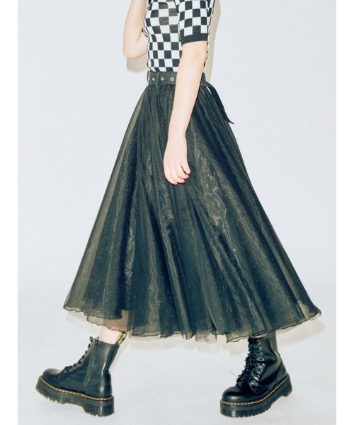 jouetie（ジュエティ）の「ドッキングミディスカート（スカート・レディース・オフホワイト/ブラック/ピンク/その他1・MEDIUM）」の2枚目の写真