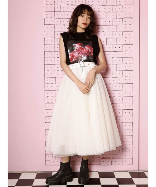 jouetie（ジュエティ）の「ドッキングミディスカート（スカート・レディース・オフホワイト/ブラック/ピンク/その他1・MEDIUM）」の17枚目の写真