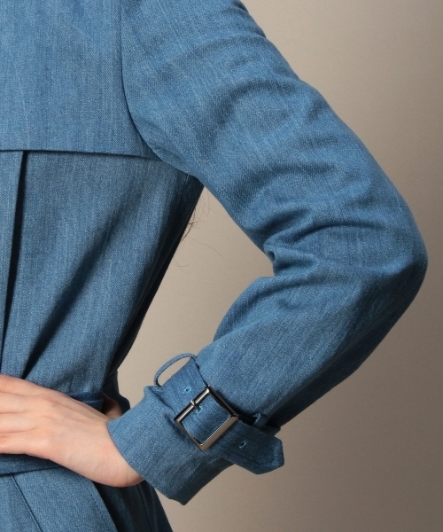 BEAUTY&YOUTH UNITED ARROWS（ビューティーアンドユースユナイテッドアローズ）の「BY デニムノーカラートレンチコート ◆（トレンチコート・レディース・ネイビー/ライトブルー・SMALL/MEDIUM）」の10枚目の写真