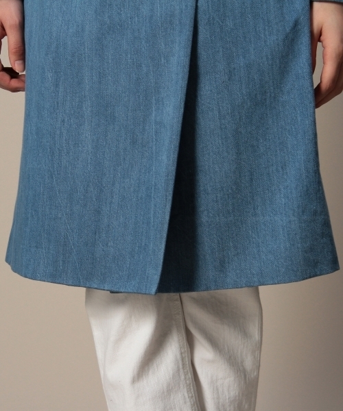 BEAUTY&YOUTH UNITED ARROWS（ビューティーアンドユースユナイテッドアローズ）の「BY デニムノーカラートレンチコート ◆（トレンチコート・レディース・ネイビー/ライトブルー・SMALL/MEDIUM）」の12枚目の写真