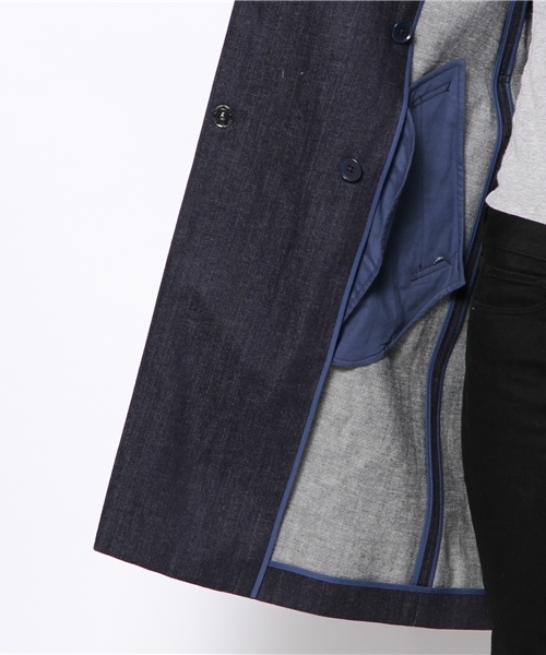 BEAUTY&YOUTH UNITED ARROWS（ビューティーアンドユースユナイテッドアローズ）の「BY デニムノーカラートレンチコート ◆（トレンチコート・レディース・ネイビー/ライトブルー・SMALL/MEDIUM）」の7枚目の写真