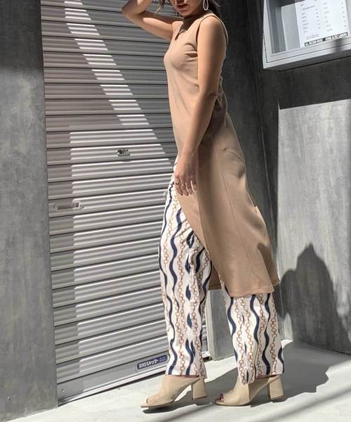 Ciel Air シエルエアー アシンメトリーノースリーブロングスリットワンピース ワンピース Ciel Air シエルエアー のファッション通販 Zozotown