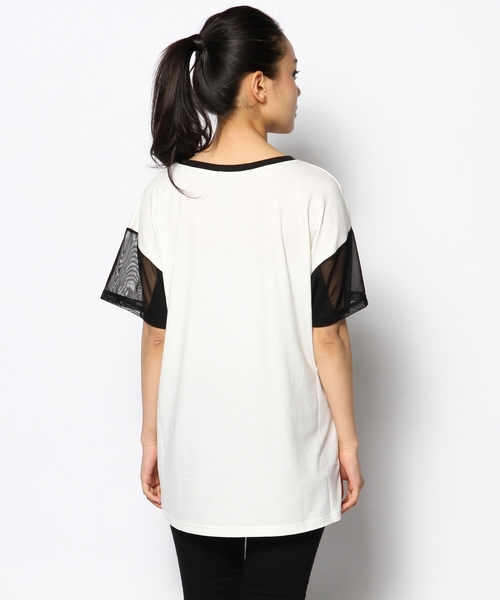 AGOSTO（アゴスト）の「バンダナプリントBIG　Tシャツ（Tシャツ/カットソー・レディース・ホワイト系/ブラック系・MEDIUM）」の3枚目の写真