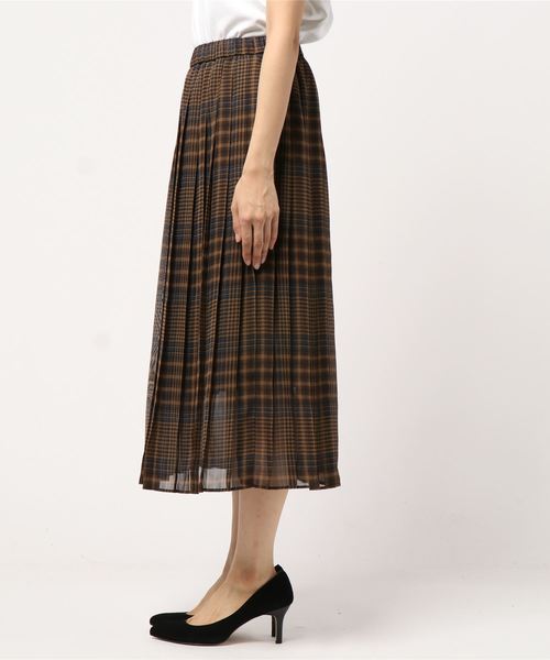 LOWRYS FARM（ローリーズファーム）の「チェックプリーツスカート　853138（スカート・レディース・ブラウン/ブルー・FREE）」の6枚目の写真