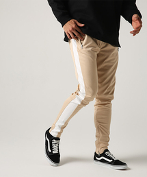 セール ブランド古着 メンズのパンツ ベージュ系 ライン柄 古着