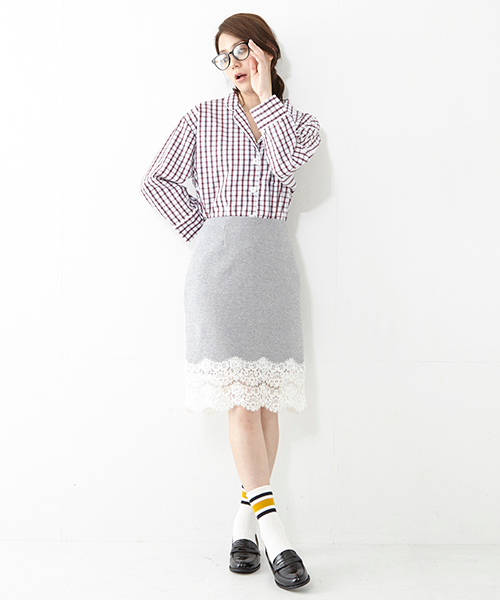 Ray BEAMS（レイビームス）の「SLEEPY JONES / パジャマ シャツ "格子柄"（シャツ/ブラウス・レディース・ホワイト・ONE SIZE）」の15枚目の写真