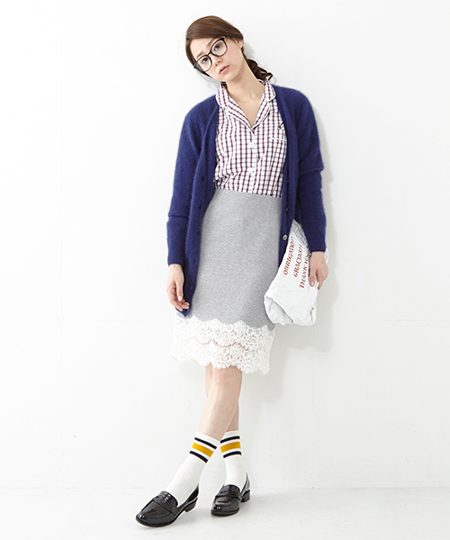 Ray BEAMS（レイビームス）の「SLEEPY JONES / パジャマ シャツ "格子柄"（シャツ/ブラウス・レディース・ホワイト・ONE SIZE）」の9枚目の写真